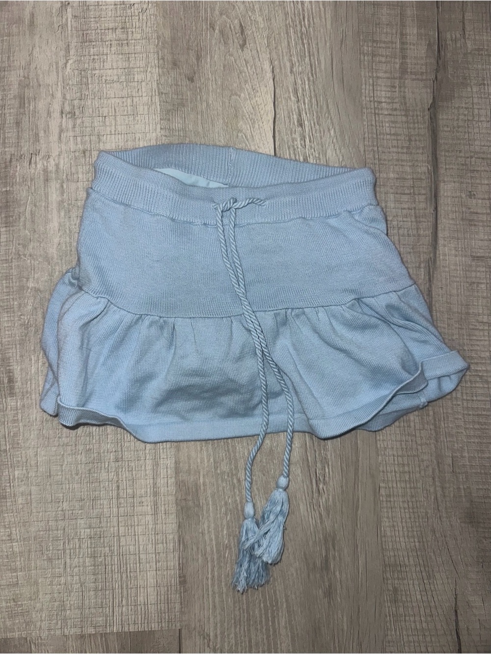 Love and grow size 4 Light Blue Girls' Knit Skort with Tassel Drawstring